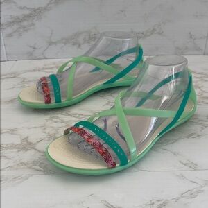 Crocs Isabella jelly colorful strappy lightweight sandals size 8 ladies